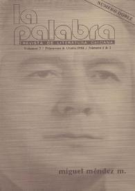 La Palabra : Revista de Literatura Chicana. Volumen III, núm. 1-2, Primavera-Otoño de 1981 | Biblioteca Virtual Miguel de Cervantes
