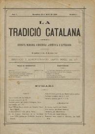 La Tradició Catalana : revista mensual científica, artística y literaria. Any I, nombre 1, 23 d'abril de 1893