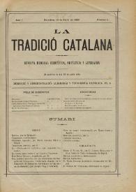 La Tradició Catalana : revista mensual científica, artística y literaria. Any I, nombre 4, 15 de juliol de 1893 | Biblioteca Virtual Miguel de Cervantes