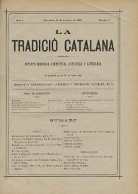 La Tradició Catalana : revista mensual científica, artística y literaria. Any I, nombre 7, 15 de octubre de 1893