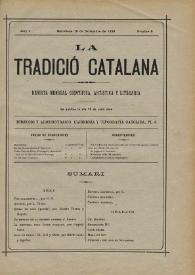 La Tradició Catalana : revista mensual científica, artística y literaria. Any I, nombre 8, 15 de novembre de 1893 | Biblioteca Virtual Miguel de Cervantes