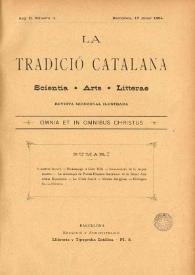 La Tradició Catalana : revista mensual científica, artística y literaria. Any II, número 1, 15 de janer de 1894
