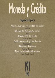 Moneda y Crédito. Núm. 191, 1990 | Biblioteca Virtual Miguel de Cervantes