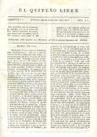 El quiteño libre. Año I, trimestre I, núm. 3, domingo 26 de mayo de 1833 | Biblioteca Virtual Miguel de Cervantes