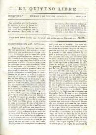El quiteño libre. Año I, trimestre I, núm. 4, domingo 2 de junio de 1833 | Biblioteca Virtual Miguel de Cervantes