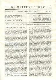 El quiteño libre. Año I, trimestre I, núm. 9, domingo 7 de julio de 1833 | Biblioteca Virtual Miguel de Cervantes