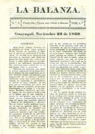 La Balanza. Núm. 8, noviembre 23 de 1839 | Biblioteca Virtual Miguel de Cervantes