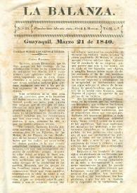 La Balanza. Núm. 25, marzo 21 de 1840 | Biblioteca Virtual Miguel de Cervantes