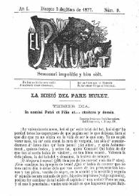 El Pare Mulet : semanari impolític y bóu solt. Añ I, núm. 9 (Disapte 3 de Mars de 1877) [sic] | Biblioteca Virtual Miguel de Cervantes
