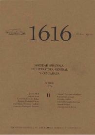 1616 : Anuario de la Sociedad Española de Literatura General y Comparada. Anuario II, 1979 | Biblioteca Virtual Miguel de Cervantes