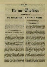 No me olvides. Núm. 20, 17 de setiembre de 1837 [sic] | Biblioteca Virtual Miguel de Cervantes