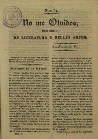 No me olvides. Núm. 31, 3 de diciembre de 1837 | Biblioteca Virtual Miguel de Cervantes