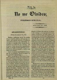 No me olvides. Núm. 39, 28 de enero de 1838 | Biblioteca Virtual Miguel de Cervantes