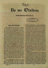 No me olvides. Núm. 40, 4 de febrero de 1838 | Biblioteca Virtual Miguel de Cervantes