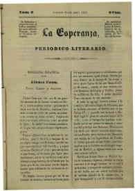 La esperanza : periódico literario. Núm. 2, domingo 14 de abril de 1839 | Biblioteca Virtual Miguel de Cervantes