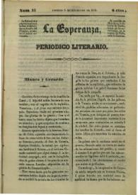 La esperanza : periódico literario. Núm. 31, domingo 3 de noviembre de 1839 | Biblioteca Virtual Miguel de Cervantes