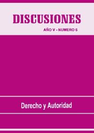 Discusiones. Núm. 6, 2006 | Biblioteca Virtual Miguel de Cervantes