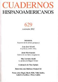 Cuadernos Hispanoamericanos. Núm. 629, noviembre 2002 | Biblioteca Virtual Miguel de Cervantes