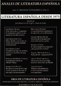 Anales de Literatura Española. Núm. 17, 2004 | Biblioteca Virtual Miguel de Cervantes