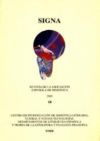 Signa : revista de la Asociación Española de Semiótica. Núm. 14, 2005 | Biblioteca Virtual Miguel de Cervantes