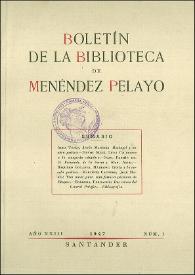 Boletín de la Biblioteca de Menéndez Pelayo. 1947/1 | Biblioteca Virtual Miguel de Cervantes