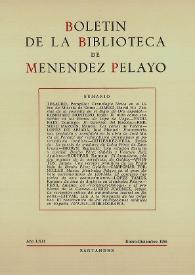 Boletín de la Biblioteca de Menéndez Pelayo. 1986 | Biblioteca Virtual Miguel de Cervantes