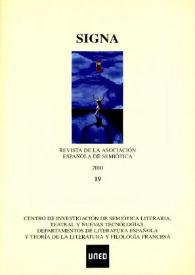 Signa : revista de la Asociación Española de Semiótica. Núm. 19, 2010 | Biblioteca Virtual Miguel de Cervantes