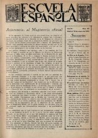 Escuela española. Año III, núm. 87, 14 de enero de 1943