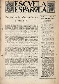 Escuela española. Año III, núm. 89, 28 de enero de 1943