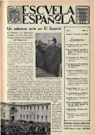 Escuela española. Año I, núm. 3, 7 de junio de 1941 | Biblioteca Virtual Miguel de Cervantes