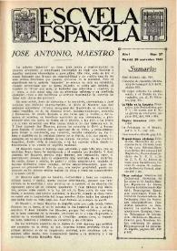 Escuela española. Año I, núm. 27, 20 de noviembre de 1941 | Biblioteca Virtual Miguel de Cervantes