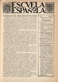 Escuela española. Año II, Primer semestre, núm. 36, 22 de enero de 1942 | Biblioteca Virtual Miguel de Cervantes