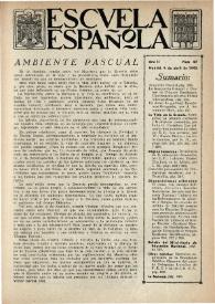 Escuela española. Año II, Primer semestre, núm. 47, 9 de abril de 1942 | Biblioteca Virtual Miguel de Cervantes
