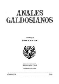 Anales galdosianos. Año XXXVI, 2001 | Biblioteca Virtual Miguel de Cervantes