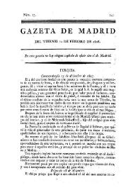Gazeta de Madrid. 1808. Núm. 13, 12 de febrero de 1808 | Biblioteca Virtual Miguel de Cervantes