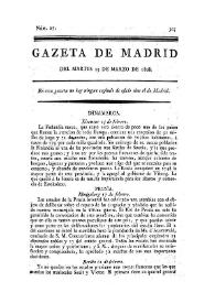 Gazeta de Madrid. 1808. Núm. 27, 29 de marzo de 1808 | Biblioteca Virtual Miguel de Cervantes