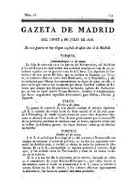 Gazeta de Madrid. 1808. Núm. 76, 4 de julio de 1808 | Biblioteca Virtual Miguel de Cervantes