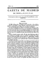 Gazeta de Madrid. 1808. Núm. 101, 29 de julio de 1808 | Biblioteca Virtual Miguel de Cervantes