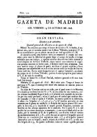 Gazeta de Madrid. 1808. Núm. 134, 14 de octubre de 1808 | Biblioteca Virtual Miguel de Cervantes