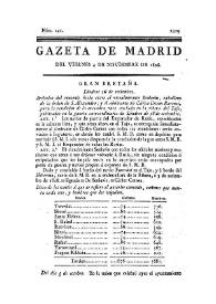 Gazeta de Madrid. 1808. Núm. 141, 4 de noviembre de 1808 | Biblioteca Virtual Miguel de Cervantes