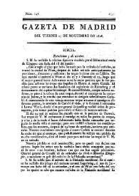 Gazeta de Madrid. 1808. Núm. 147, 25 de noviembre de 1808 | Biblioteca Virtual Miguel de Cervantes