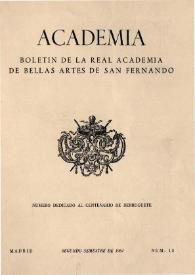 Academia : Anales y Boletín de la Real Academia de Bellas Artes de San Fernando. Núm. 13, segundo semestre de 1961 | Biblioteca Virtual Miguel de Cervantes
