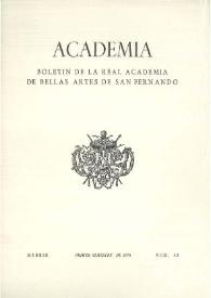 Academia : Anales y Boletín de la Real Academia de Bellas Artes de San Fernando. Núm. 42, primer semestre de 1976 | Biblioteca Virtual Miguel de Cervantes