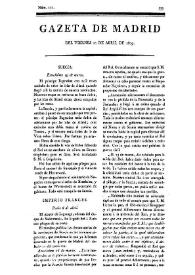 Gazeta de Madrid. 1809. Núm. 111, 21 de abril de 1809 | Biblioteca Virtual Miguel de Cervantes