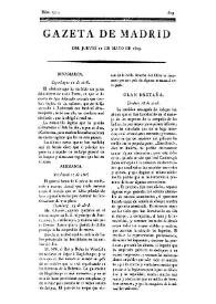 Gazeta de Madrid. 1809. Núm. 131, 11 de mayo de 1809 | Biblioteca Virtual Miguel de Cervantes