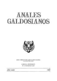 Anales galdosianos. Año XXIV, 1989 | Biblioteca Virtual Miguel de Cervantes