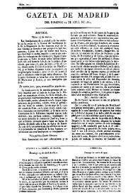 Gazeta de Madrid. 1810. Núm. 105, 15 de abril de 1810 | Biblioteca Virtual Miguel de Cervantes