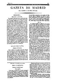 Gazeta de Madrid. 1810. Núm. 111, 21 de abril de 1810 | Biblioteca Virtual Miguel de Cervantes