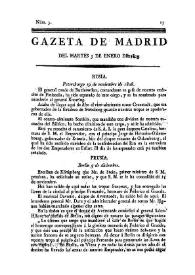 Gazeta de Madrid. 1809. Núm. 3, 3 de enero de 1809 | Biblioteca Virtual Miguel de Cervantes