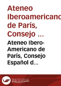 Ateneo Ibero-Americano de París, Consejo Español de la paz y Ateneo Español de México | Biblioteca Virtual Miguel de Cervantes